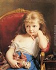 Doll Canvas Paintings - Young Girl Holding a Doll